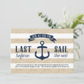 Laatste Sail | Nautical Bachelorette Party Kaart (Staand voorkant)