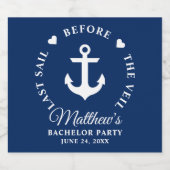 Laatste Sail voor de Veil Bachelor Party Sparkling Wijnetiket (Enkel label)