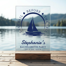 Laatste Sail voor de Veil Bachelorette Party Acryl Bord