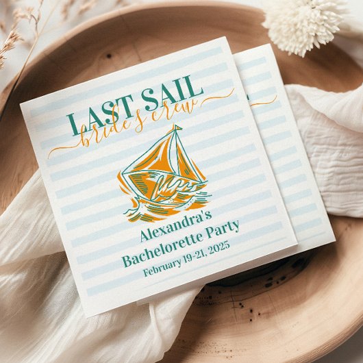Laatste Sail voor de Veil Bachelorette Party Servet