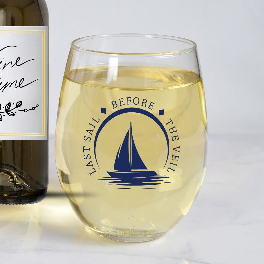 Laatste Sail voor de Veil Bachelorette Party Wijnglas Zonder Voet