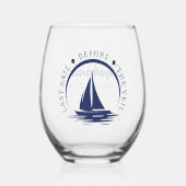 Laatste Sail voor de Veil Bachelorette Party Wijnglas Zonder Voet (Voorkant)