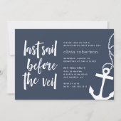 Laatste Sail voor de Veil Boat Bachelorette Party Kaart (Voorkant)