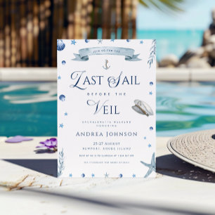 Laatste Sail voor de Veil Nautical Bachelorette Kaart