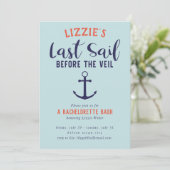 Laatste Sail voor de Veil Nautical Bachelorette Kaart (Staand voorkant)