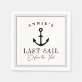 Laatste Sail voor de Veil Nautical Bachelorette Servet (Voorkant)