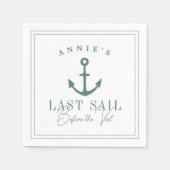 Laatste Sail voor de Veil Nautical Bachelorette Servet (Voorkant)