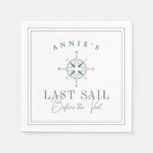 Laatste Sail voor de Veil Nautical Bachelorette Servet (Voorkant)