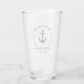Laatste Sail voor de Veil Nautical Wedding Glas (Achterkant)