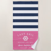 Laatste Sail voor het Veil Bachelorette Weekend Strandlaken (Voorkant)