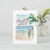 Laatste Sail voor Veil Bachelorette Weekend Party Kaart (Staand voorkant)