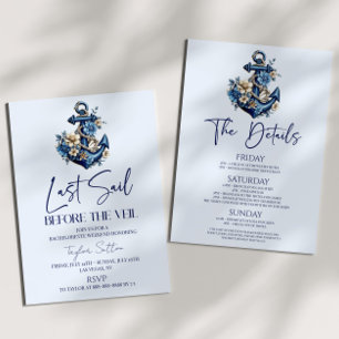 Laatste Sail voor Veil Bachelorette Weekend Party Kaart