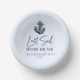 Laatste Sail voor Veil Bachelorette Weekend Party Papieren Kommen