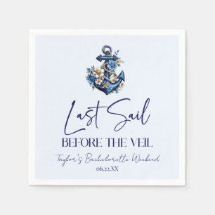 Laatste Sail voor Veil Bachelorette Weekend Party Servet