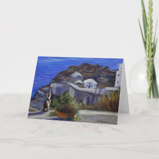 Laatste Santorini Cat Uitzicht vakantie Kaart