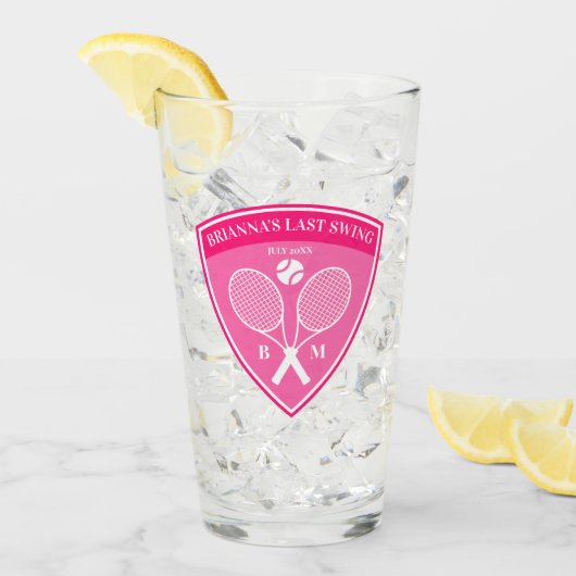 Laatste schommel country clubs tennis Bachelorette Glas (Voorkant ijs)
