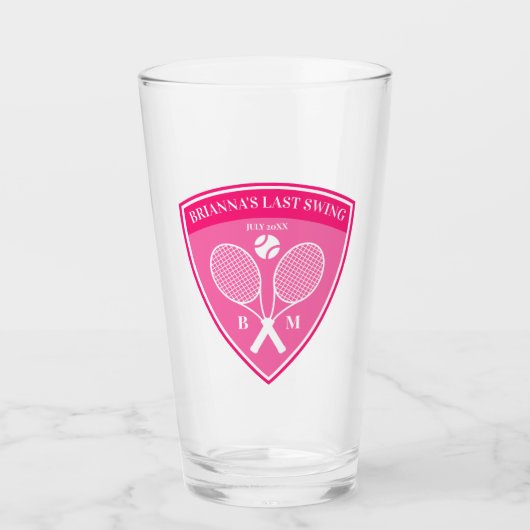 Laatste schommel country clubs tennis Bachelorette Glas (Voorkant)