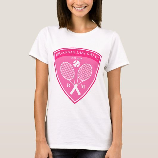 Laatste schommel country clubs tennis Bachelorette T-shirt (Voorkant)