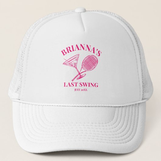 Laatste schommel country clubs tennis Bachelorette Trucker Pet (Voorkant)