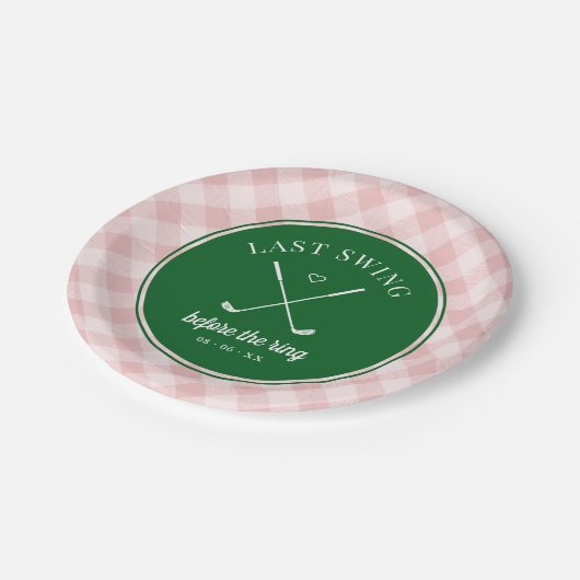 Laatste schommel Golf Bachelorette Papieren Bordje (Gekanteld)