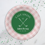 Laatste schommel Golf Bachelorette Papieren Bordje<br><div class="desc">Schattige golfthema Bachfeest! Onderdeel van een heel collectie!</div>