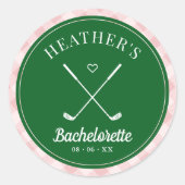 Laatste schommel Golf Bachelorette Ronde Sticker (Voorkant)