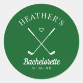 Laatste schommel Golf Bachelorette Ronde Sticker (Voorkant)