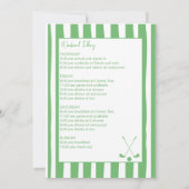 Laatste schommel golf Bachelorette weekend Kaart (Achterkant)