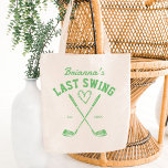 Laatste schommel golf country club Bachelorette gu Tote Bag<br><div class="desc">Laatste schommel voor de ring golf country club thema Bachelorette weekend bruid bruidsmeisje gunsten en geschenken gepersonaliseerde bachelorette canvas tas,  bachelorette party sage groen golf thema canvas tas bruidsmeisje geschenken bruids party gunsten</div>
