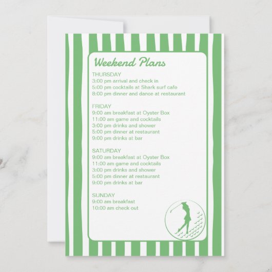 Laatste schommel golf country club Bachelorette we Kaart (Achterkant)