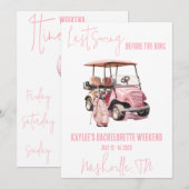 Laatste schommel, golfen vrijgezellenweekend feest kaart (Voorkant / Achterkant)