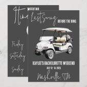 Laatste schommel, golfen vrijgezellenweekend feest kaart (Voorkant / Achterkant)