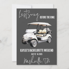 Laatste schommel, golfen vrijgezellenweekend feest kaart