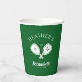 Laatste schommel Pickleball Bachelorette Papieren Bekers (Achterkant)