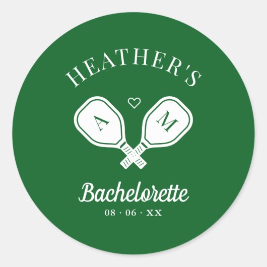 Laatste schommel Pickleball Bachelorette Ronde Sticker (Voorkant)