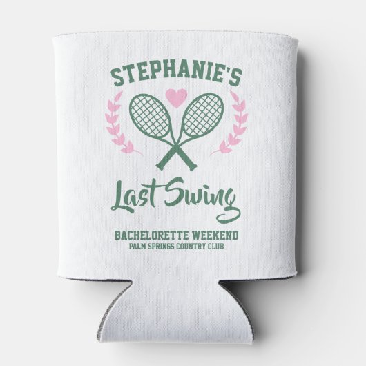 Laatste schommel Tennis Country Club Bachelorette Blikjeskoeler (Achterkant)