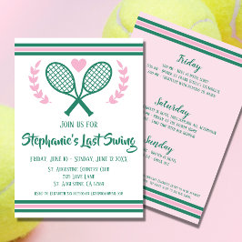 Laatste schommel Tennis Country Club Bachelorette Kaart