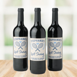 Laatste schommel Tennis Country Club Bachelorette Wijn Etiket