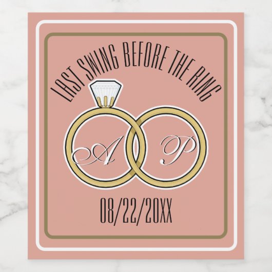 Laatste schommel voor de Ring Bachelorette Dusty R Wijn Etiket (Enkel label)