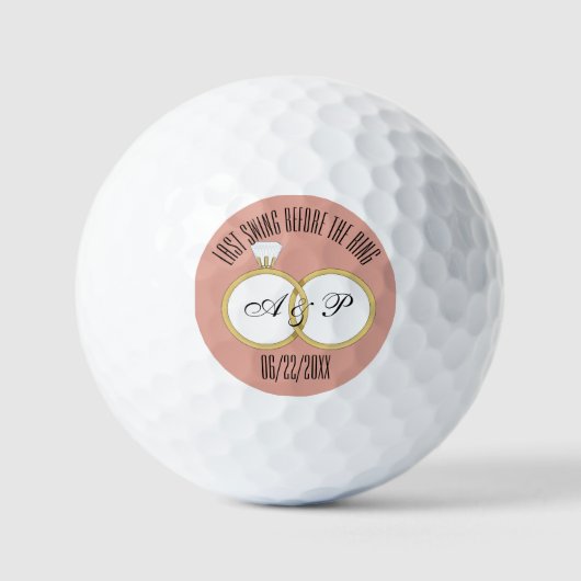 Laatste schommel Voor de Ring Bruiloft Party Roze Golfballen (Voorkant)