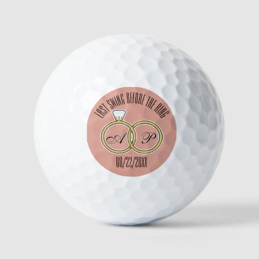 Laatste schommel Voor de Ring Bruiloft Party Roze Golfballen (Voorkant)