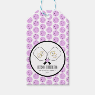Laatste schommel Voor de Ring Bruiloft Pickleball Cadeaulabel