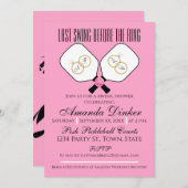 Laatste schommel Voor de Ring Bruiloft Pickleball  Kaart (Voorkant / Achterkant)