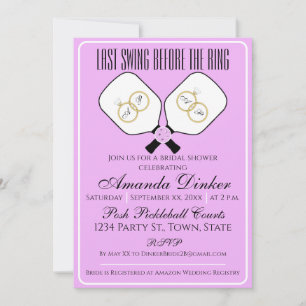 Laatste schommel voor de Ring Bruiloft Pickleball Kaart