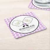 Laatste schommel Voor de Ring Bruiloft Pickleball Kartonnen Onderzetters (Schuin)