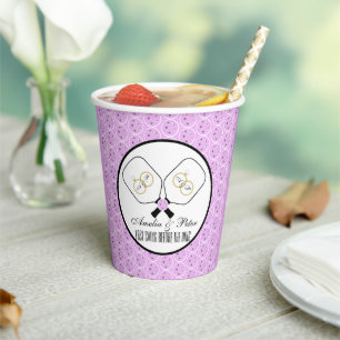 Laatste schommel Voor de Ring Bruiloft Pickleball Papieren Bekers