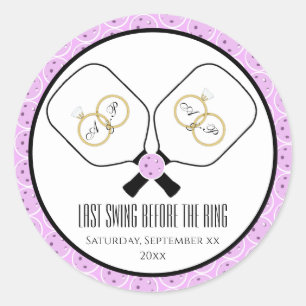 Laatste schommel Voor de Ring Bruiloft Pickleball Ronde Sticker