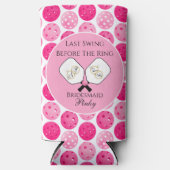 Laatste schommel Voor de Ring Bruiloft Pickleball  Seltzer Blikjeskoeler (Voorkant)