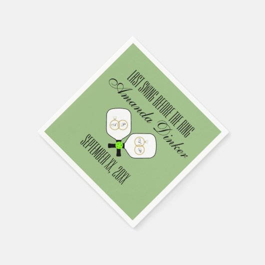 Laatste schommel Voor de Ring Bruiloft Pickleball  Servet (Hoek)