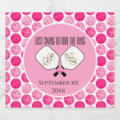 Laatste schommel Voor de Ring Bruiloft Pickleball  Sparkling Wijnetiket (Enkel label)